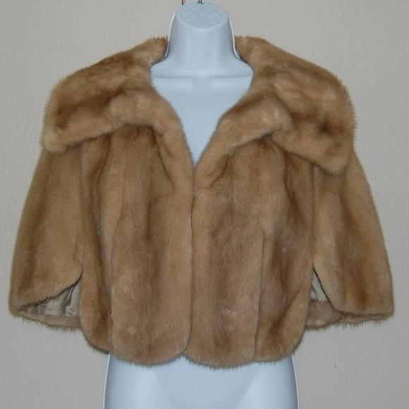 Vintage Roy H Bjorkman Blonde Mink Fur Cape - Picture 1 of 8